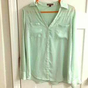 Mint Green Express Portofino Button Up Shirt